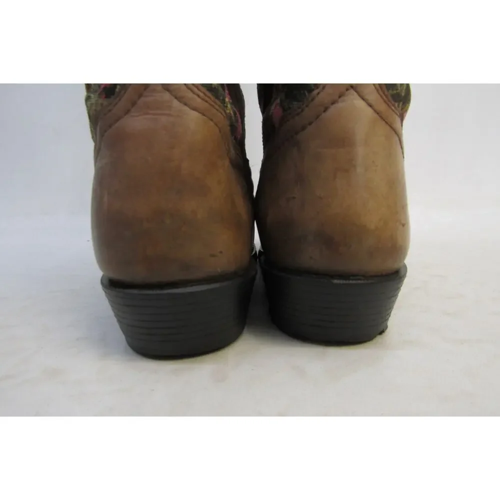 Smoky Mountain Youth Sz 3.5 D Pink Tree Camo Brown Leather Buckaroo Cowboy Boots